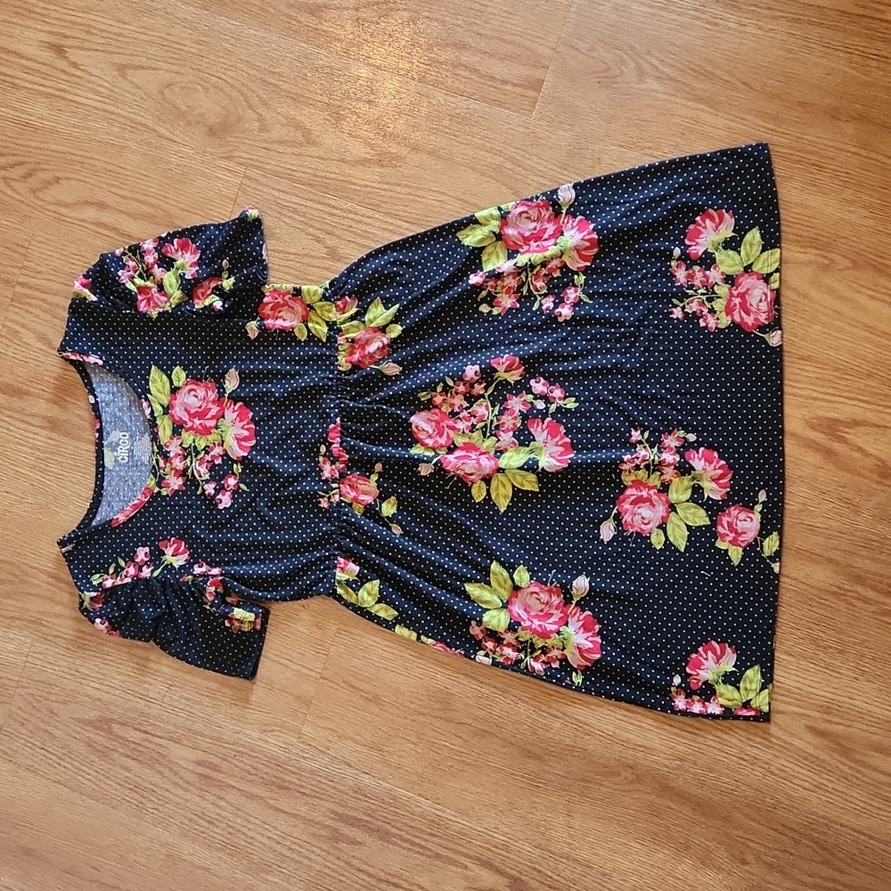 Girls floral polka dot dress